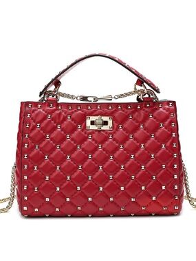 Tiffany & Fred Quilted & Studded Lambskin Leather Shoulder Bag